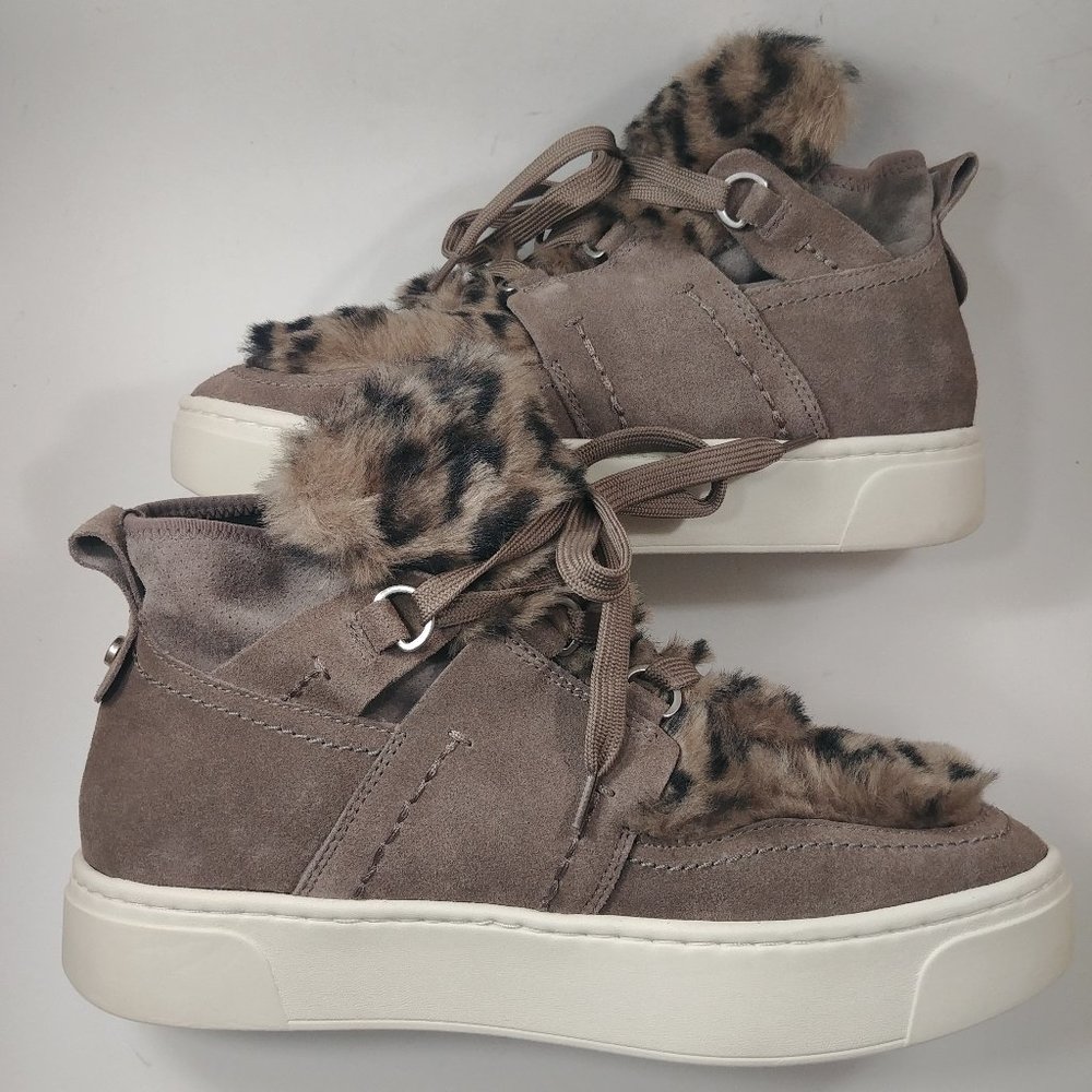 Naked Feet Evolution in Grey Suede Leather Platform Sneakers Sz 8.5M Athleisure